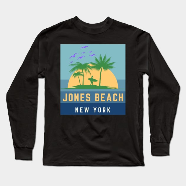 Jones Beach Long Island New York Long Sleeve T-Shirt by bougieFire